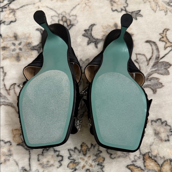 Betsey Johnson Black Heels with Rhinestone Embellishments - Picture 3 of 7